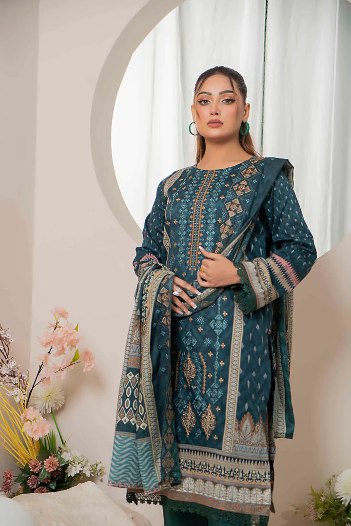 ZARA SHAHJAHAN - 3PC LAWN EMBROIDERED SHIRT WITH NET ORGANZA EMBROIDERED DUPATTA AND TROUSER