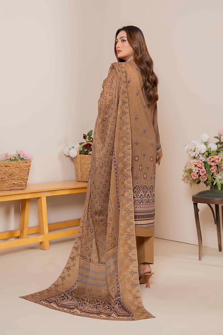 3PC LAWN EMBROIDERED SHIRT WITH ORGANZA EMBROIDERED DUPATTA AND TROUSER